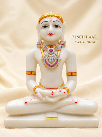 7 inch Jain Bhagwan silver haar adorning a Jain deity idol